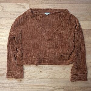 Women's Large Burnt Orange Cropped Sweater